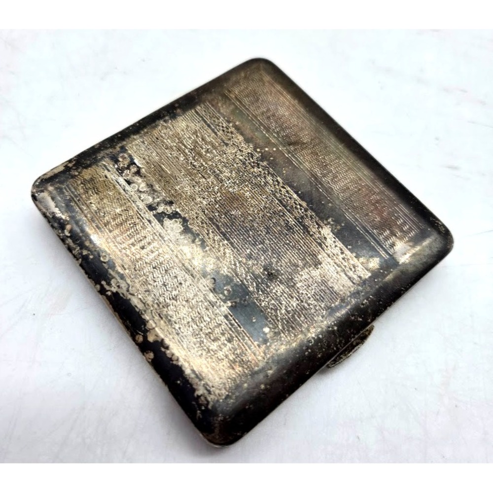Vintage Silver Makeup Mirror Compact Vanity Travel Collectible 1950s-1979 US